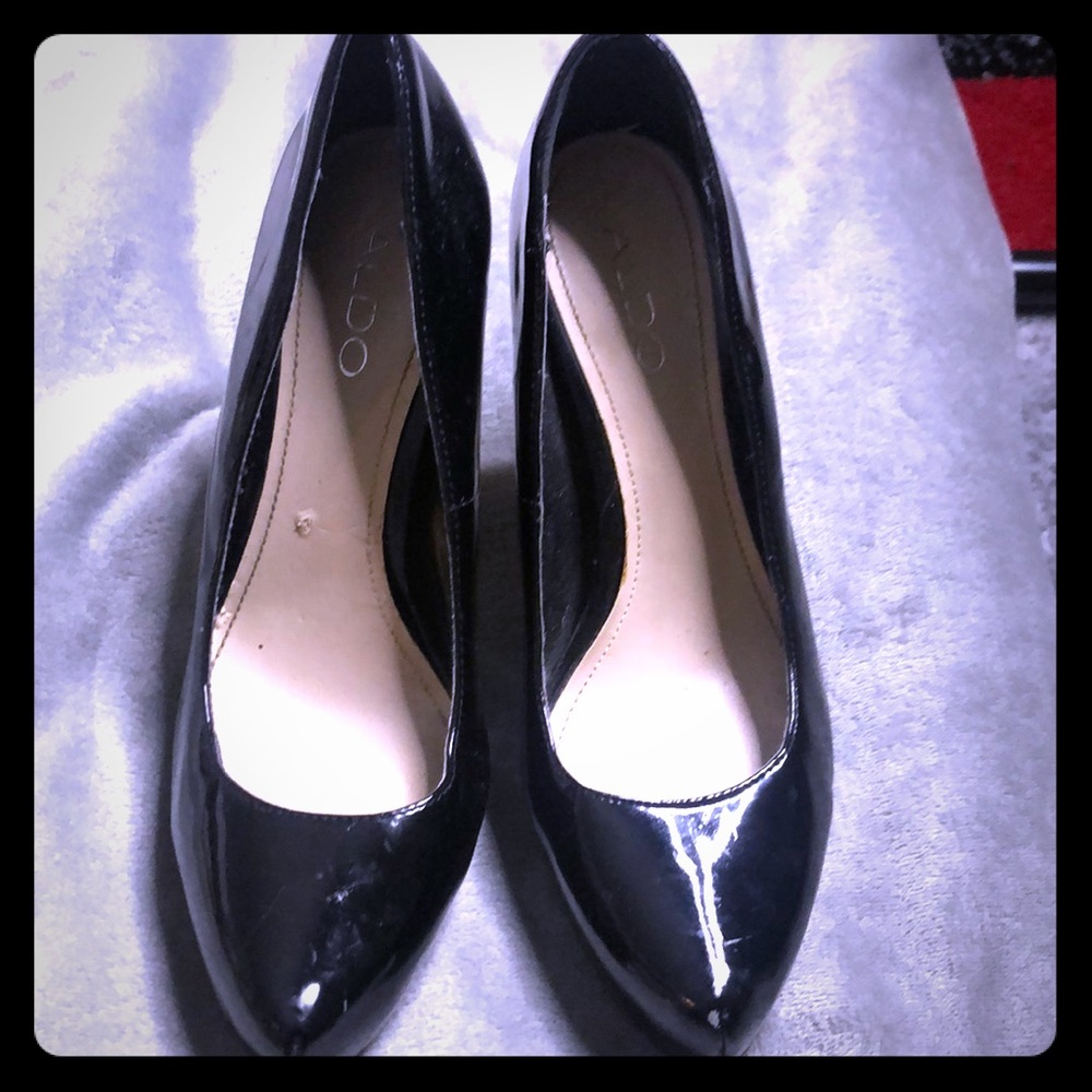 Black Patten Leather Heels